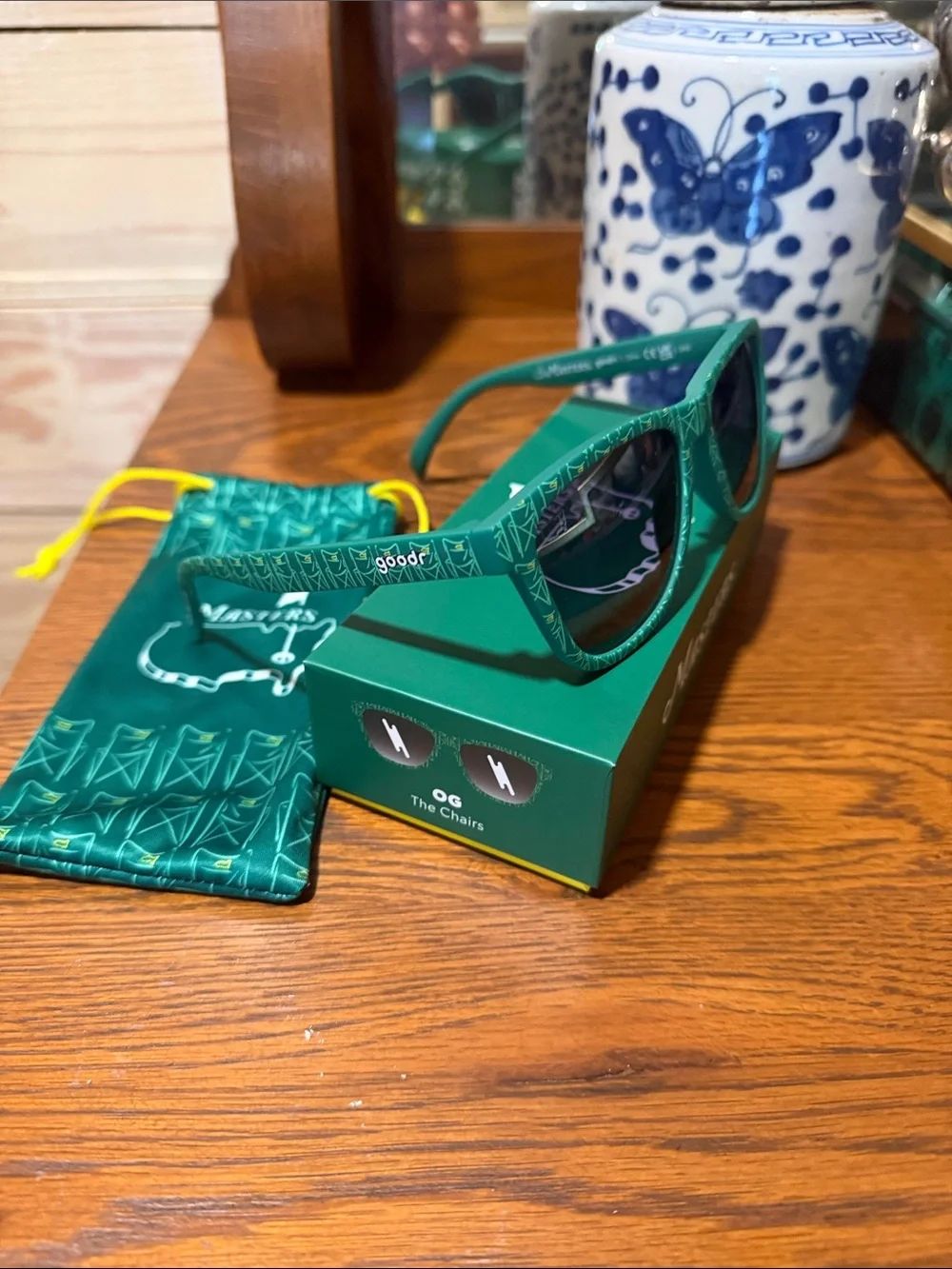 Masters Goodr Green Printed Frame Sunglasses for Men - Dark Lense